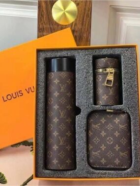 Brown Monogram Travel Set with Gold Hardware tumbler digital